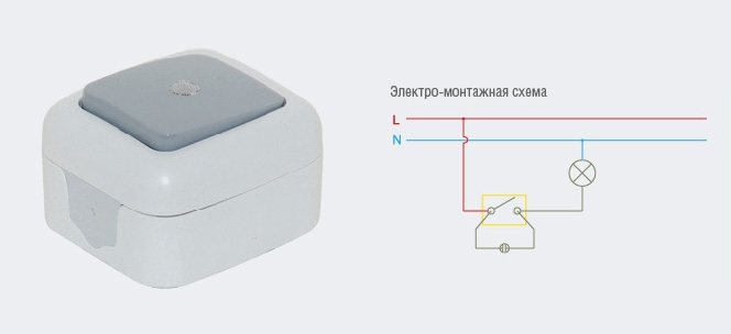 Выключатель одноклавишный с подсветкой 32.01.008.0601